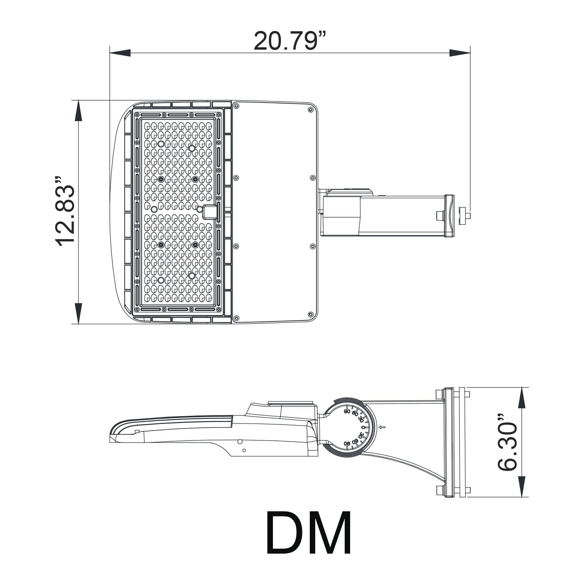 100W LED Parking Lot Light - Direct Mount - 14,000lm - 100/277VAC - Photocell - 5000K - DLC 5.1