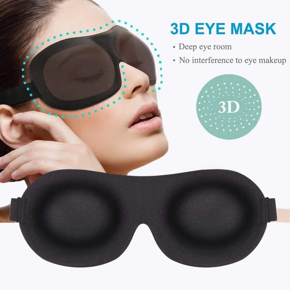 3-Pack: Blackout Eye Mask with Adjustable Strap