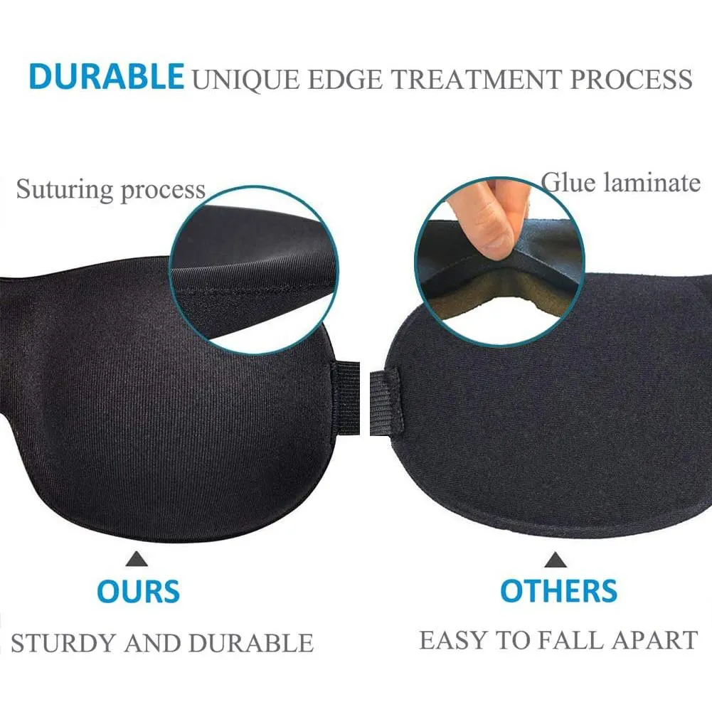 3-Pack: Blackout Eye Mask with Adjustable Strap