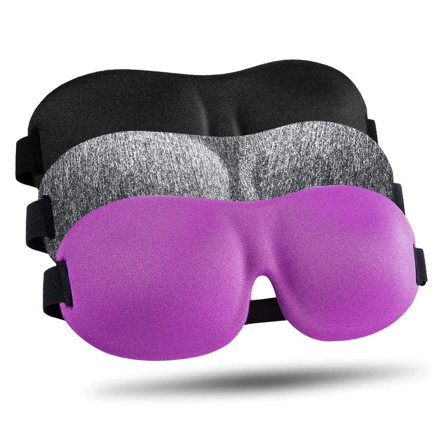 3-Pack: Blackout Eye Mask with Adjustable Strap