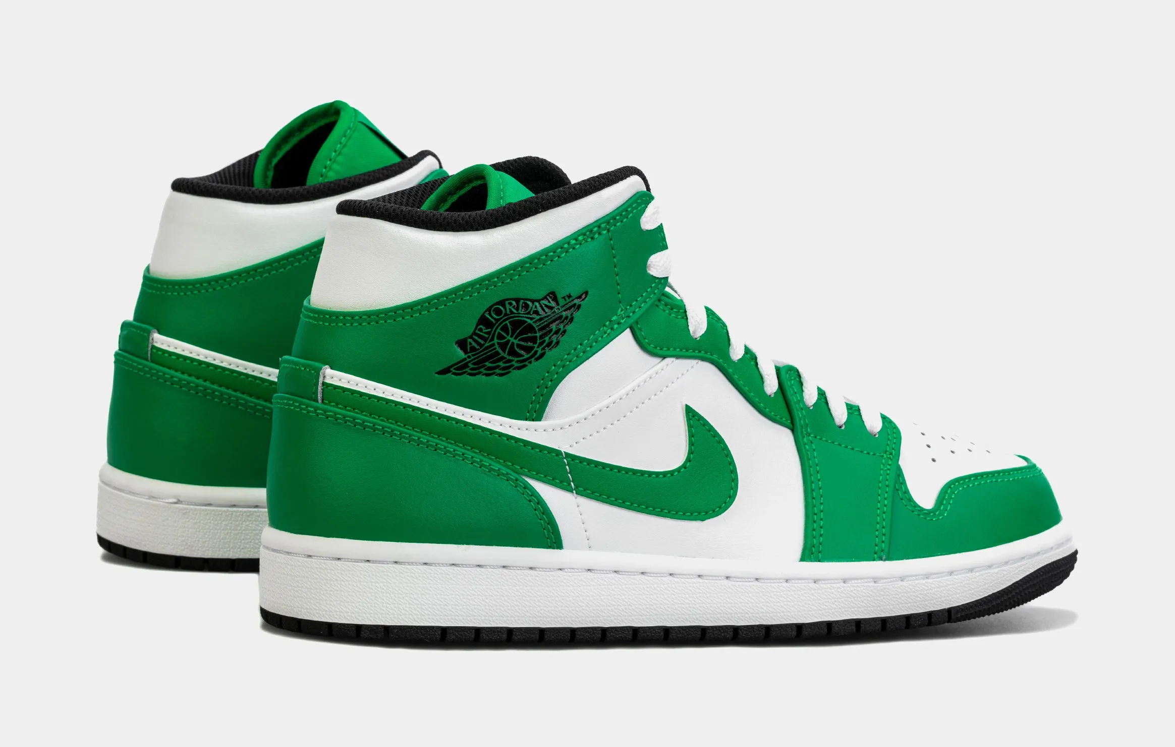 Air Jordan 1 Retro Mid Lucky Green Mens Lifestyle Shoes (White/Green)