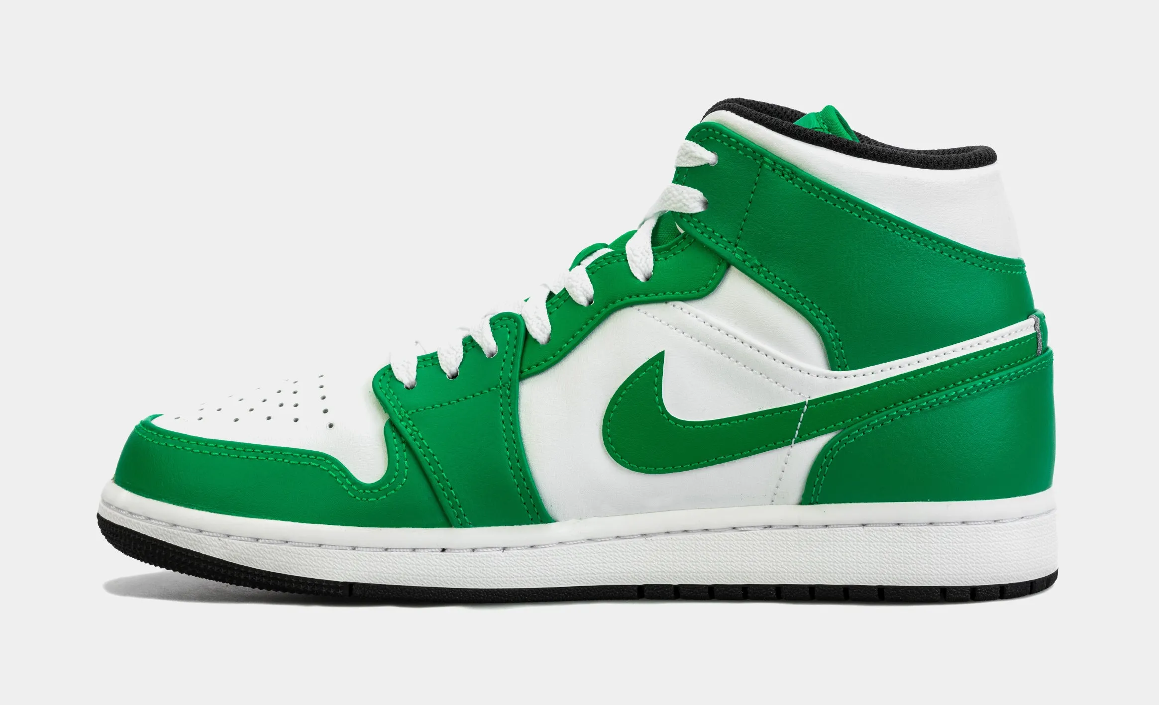 Air Jordan 1 Retro Mid Lucky Green Mens Lifestyle Shoes (White/Green)