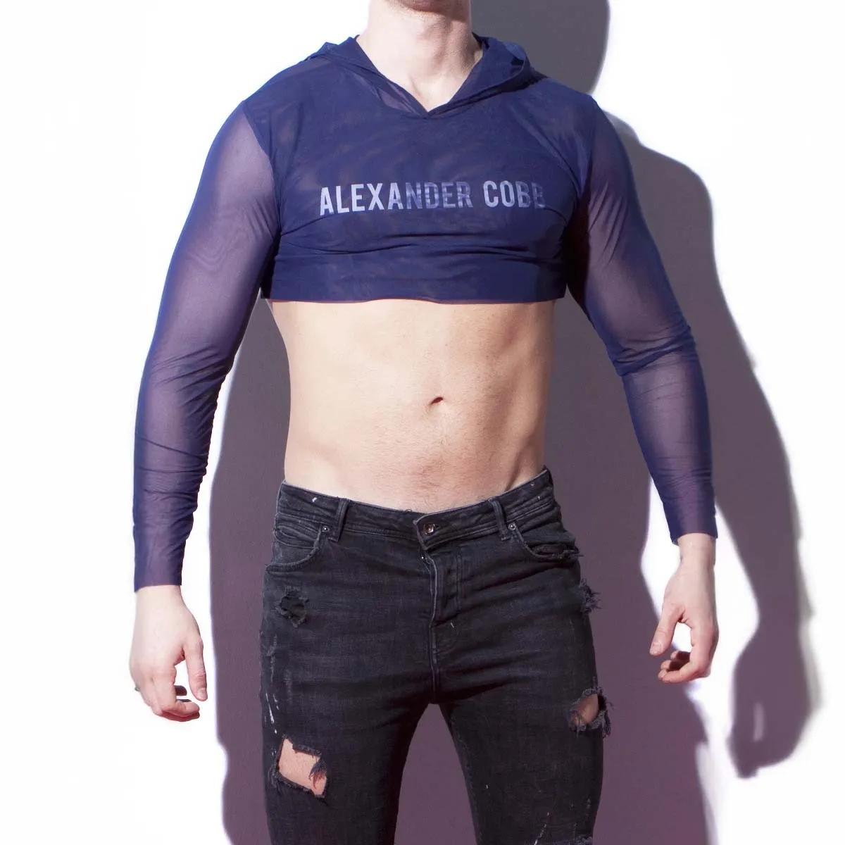 Alexander Cobb Transparent Crop Hoody Navy