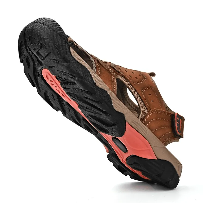 Anti-Collision Toe Genuine Leather Outdoor Walking Hiking Shoes - SF1056