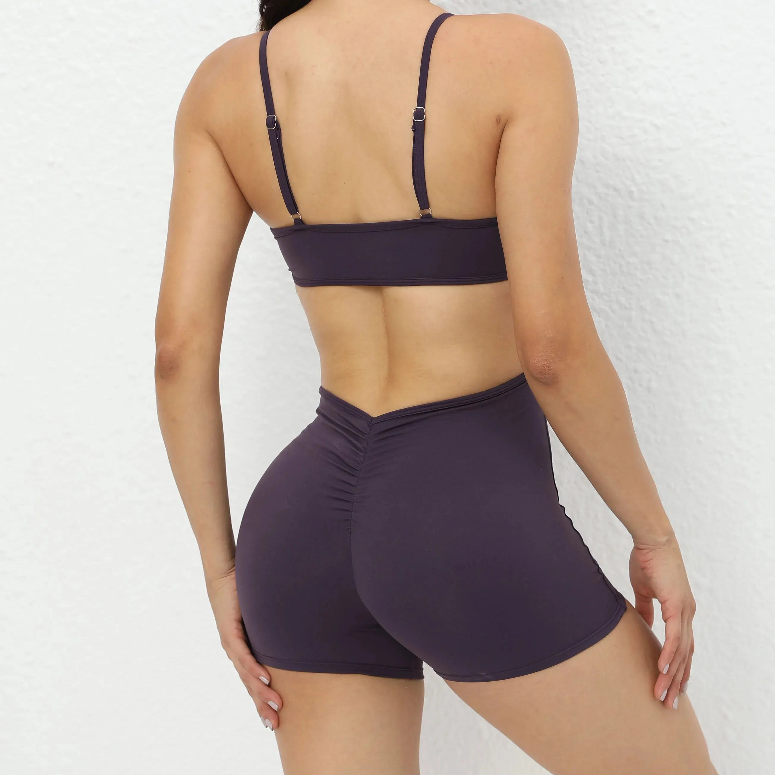 Backless Jumpsuit Gym Set