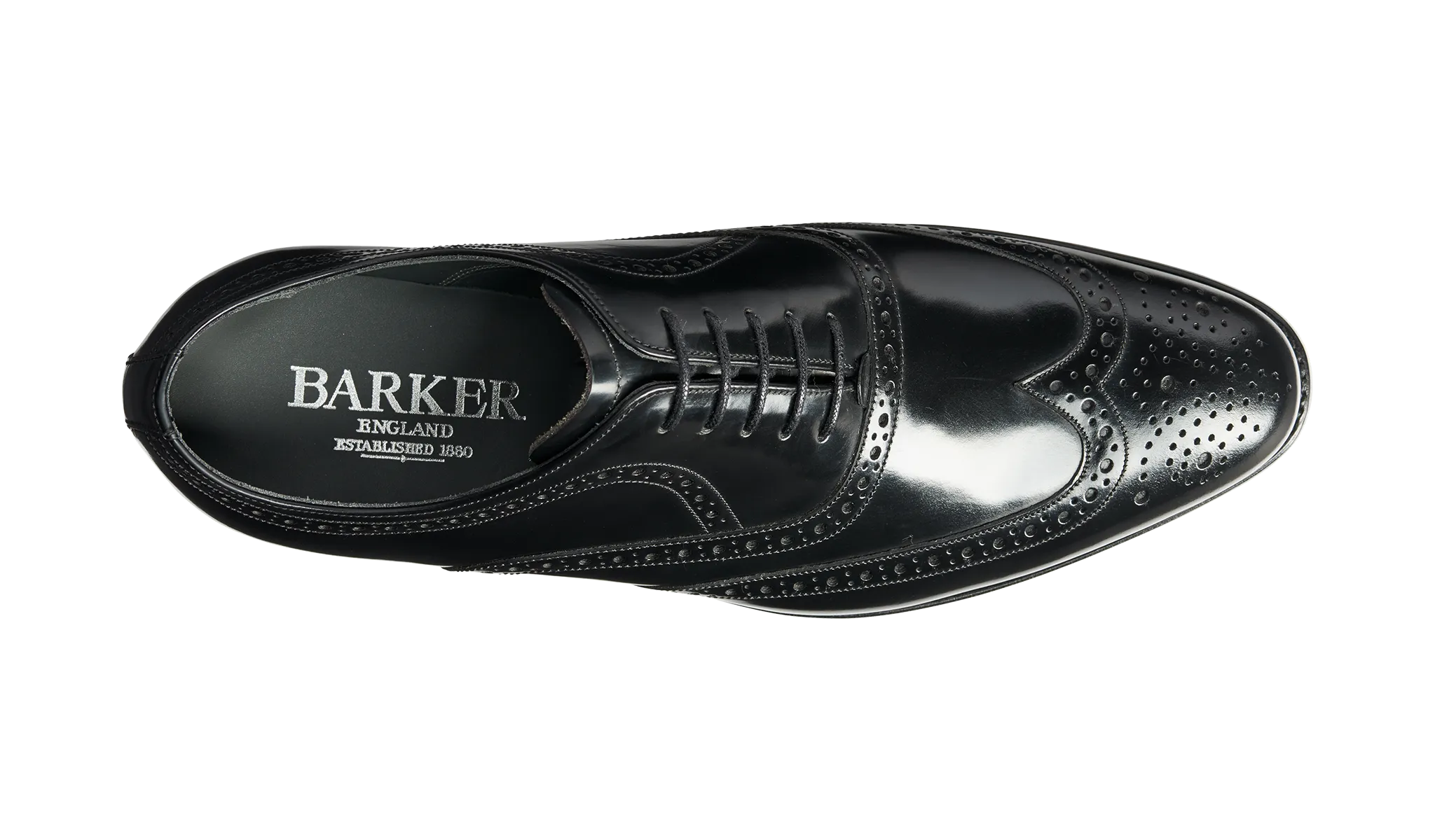 Barker Hampstead Classic Oxford brogue - Hi Shine Black