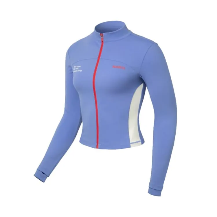 Barrel Women Vibe Crop Zip-Up Rashguard-BLUE