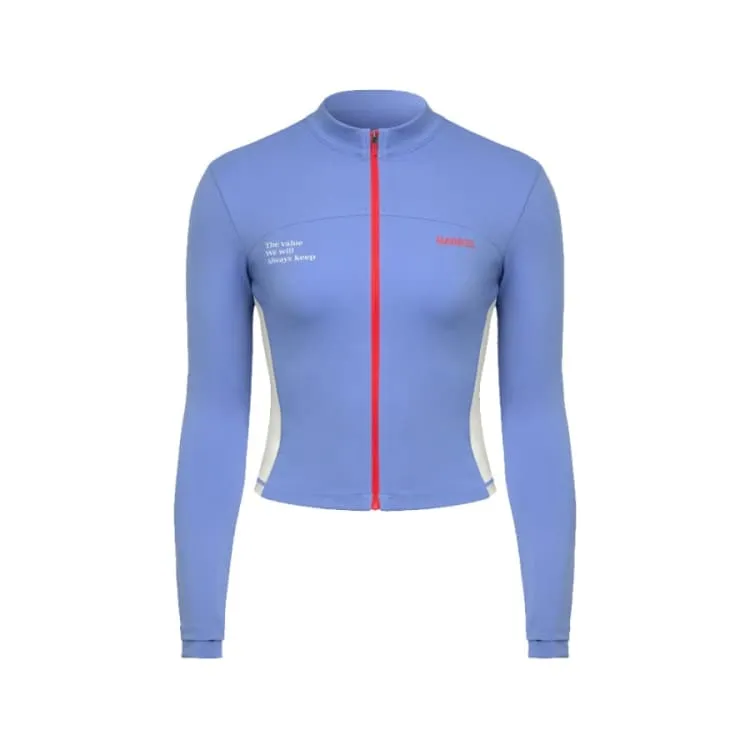 Barrel Women Vibe Crop Zip-Up Rashguard-BLUE