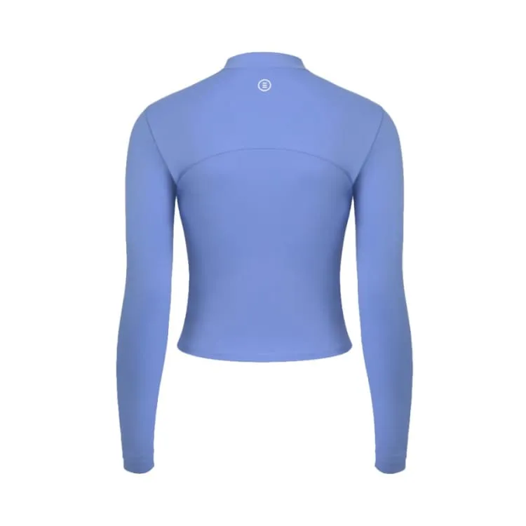 Barrel Women Vibe Crop Zip-Up Rashguard-BLUE