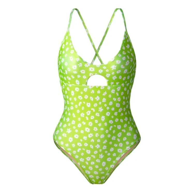 Barrel Womens Halfmoon Monokini-NEON FLOWER