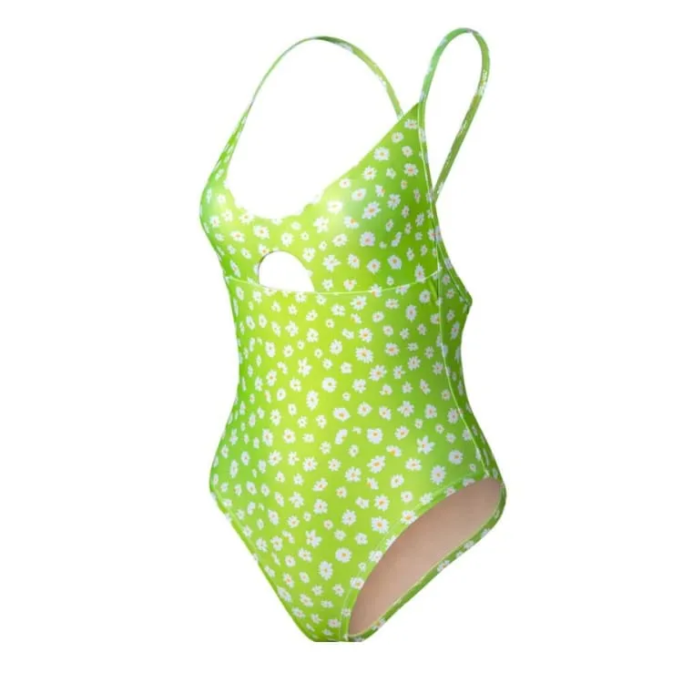 Barrel Womens Halfmoon Monokini-NEON FLOWER