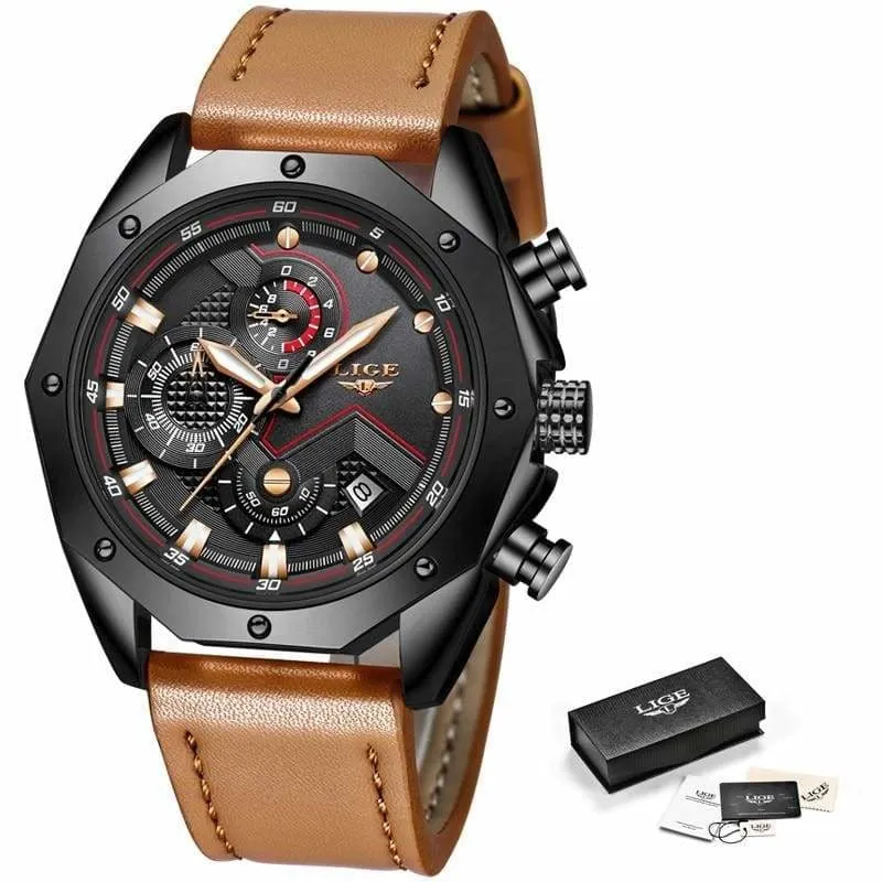 Casual Leather Military Waterproof Sports Watch