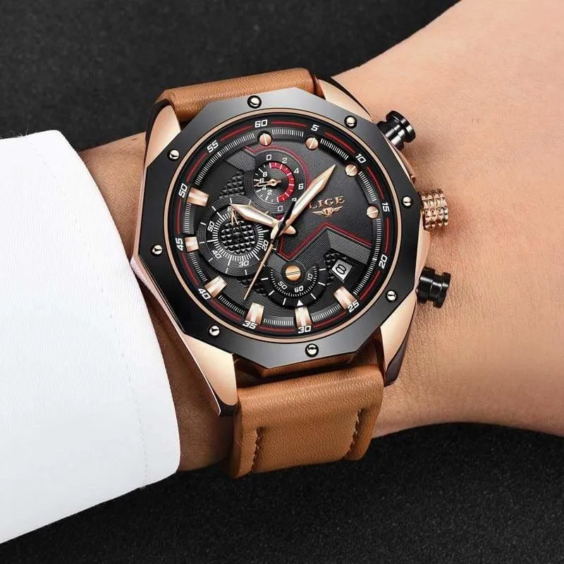 Casual Leather Military Waterproof Sports Watch