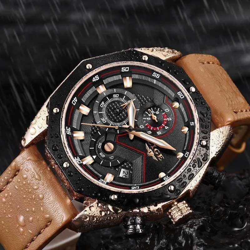 Casual Leather Military Waterproof Sports Watch