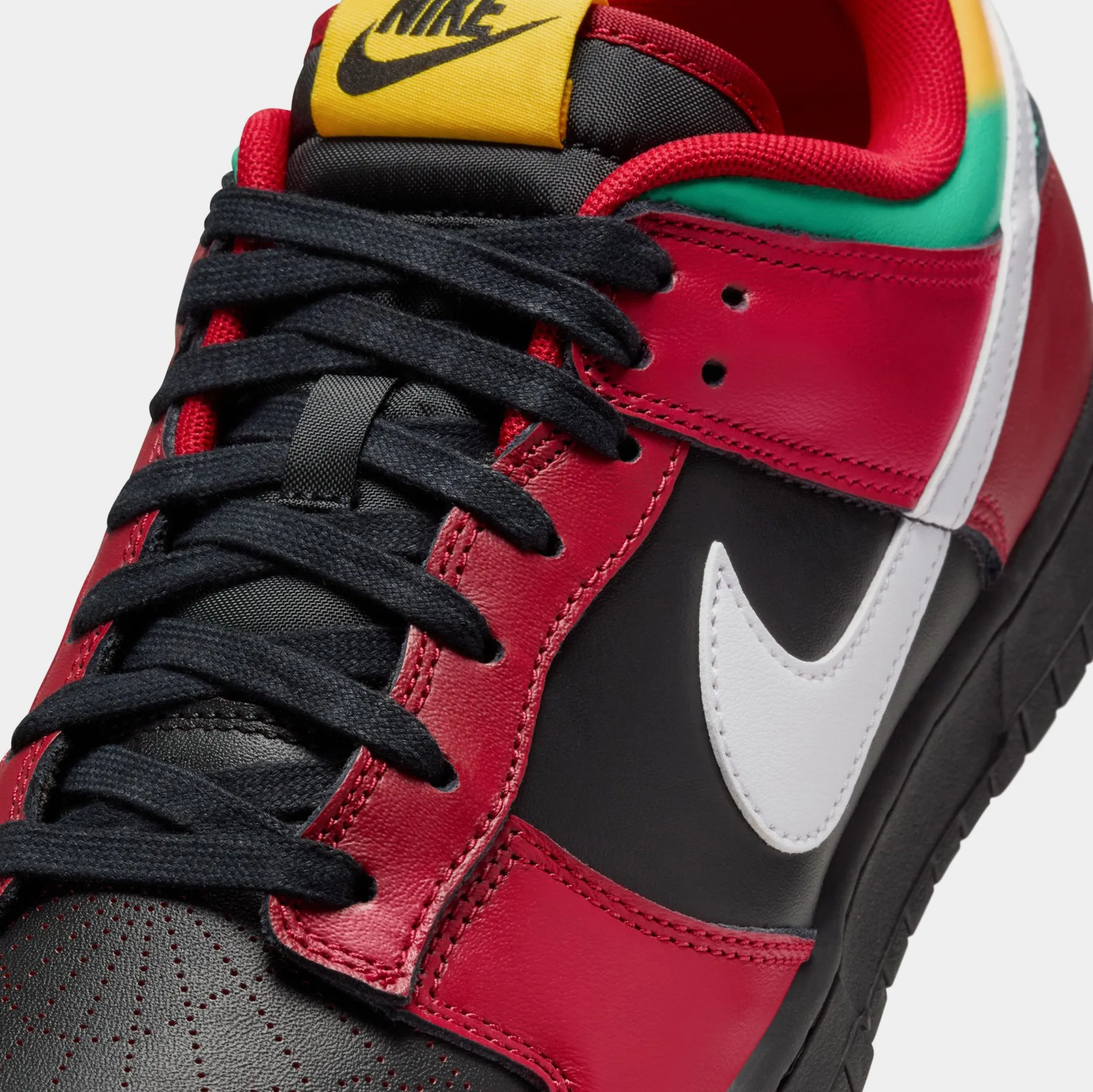 Dunk Low Biker Tattoos Mens Lifestyle Shoes (Black/White/Gym Red/University Gold/Atomic Teal)