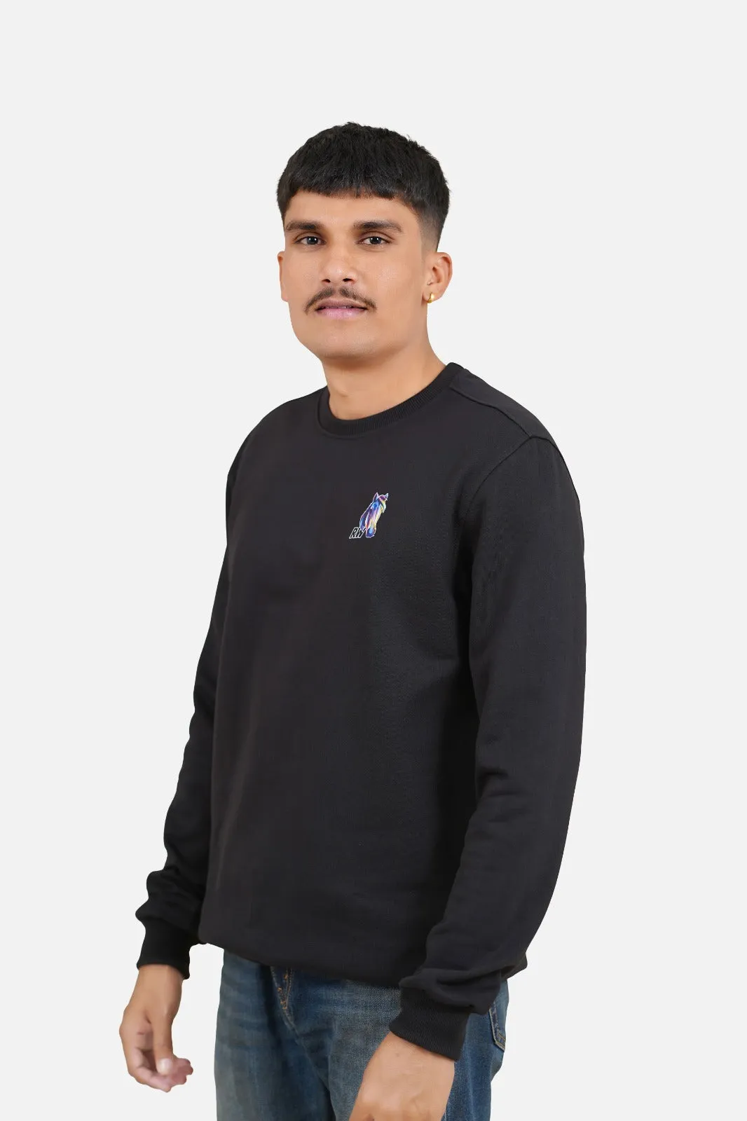 Fleece Horse Black Sweatshirt RWM9013