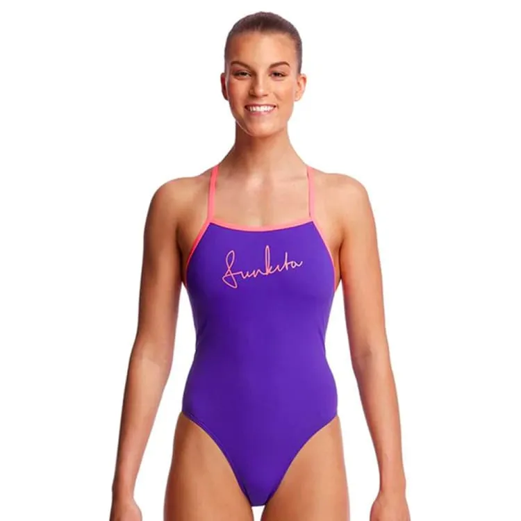 Funkita Women Single Strap One Piece-Purple Punch