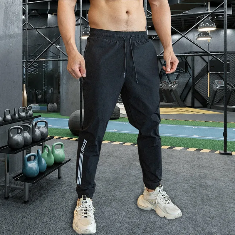 Gym Fitness Workout Sweatpants Running Athletic Apparel Outdoor Training Sports Trousers Elastic Waist Zipper Pockets Long Pants