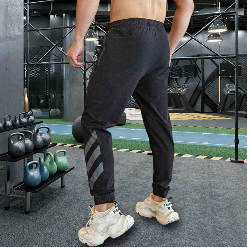 Gym Fitness Workout Sweatpants Running Athletic Apparel Outdoor Training Sports Trousers Elastic Waist Zipper Pockets Long Pants