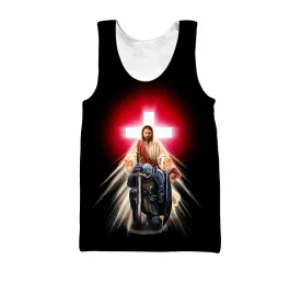 Jesus And Knight Templar Jesus Customized Men Tank Top - Christian Tank Top For Men