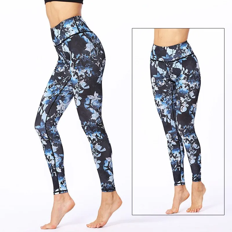 KittenAlarm - Mojoyce Cloud Hide Yoga Pants Sports Leggings Women High Waist Trainer Long Tights Flower Push Up Running Trouser Workout Plus Size XL