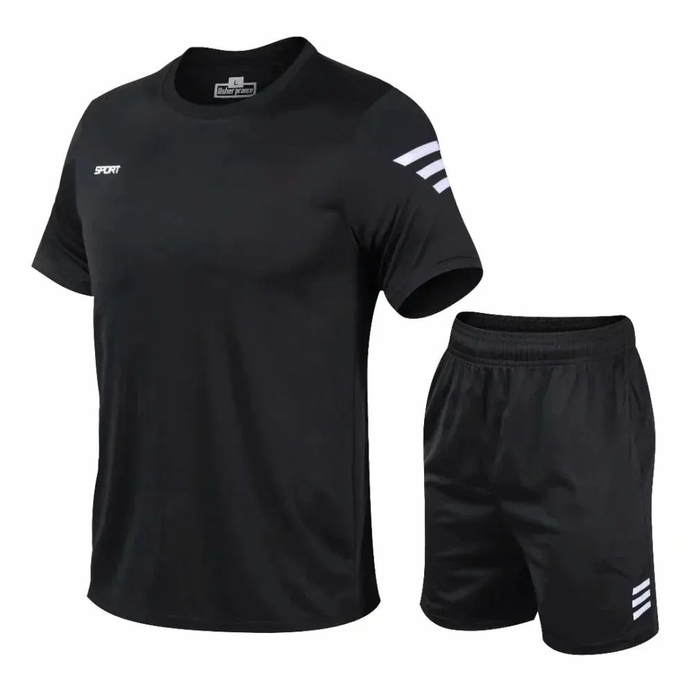 Lightweight Men's Athletic T-Shirt and Shorts Set - SF2025