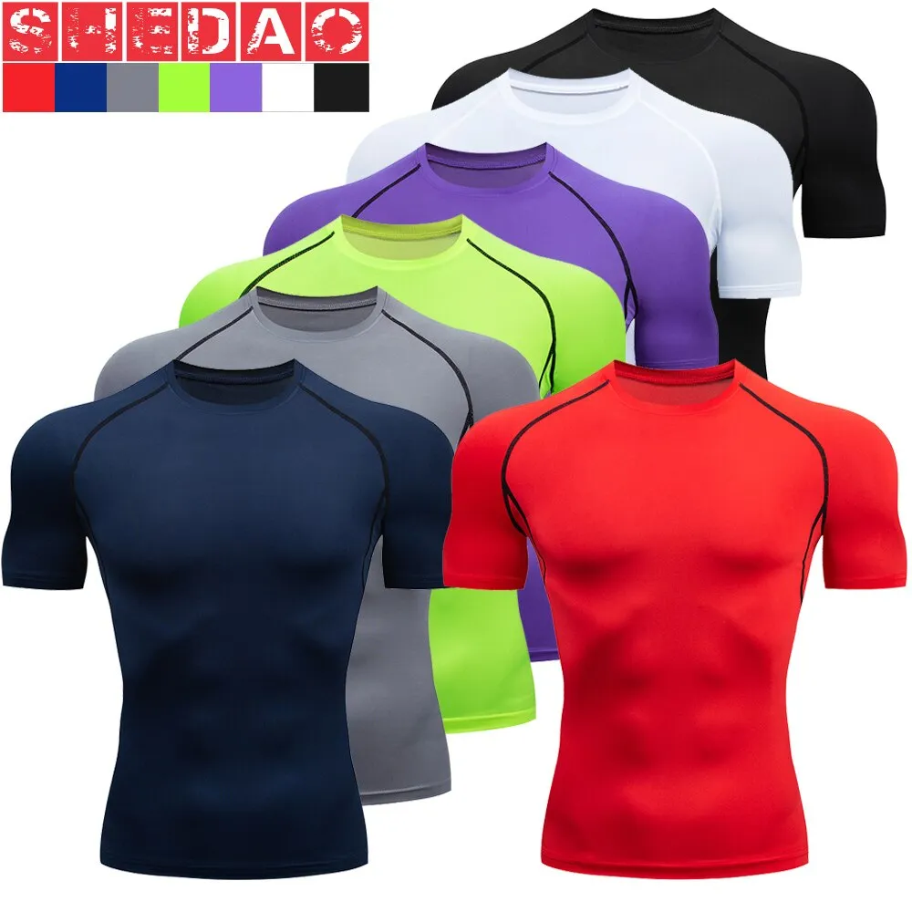 Men's Running Set Gym Long Sleeve T-shirt Pants Rashguard Tight Sport Set Men Compression Shirts Fitness Bodybuilding Clothing