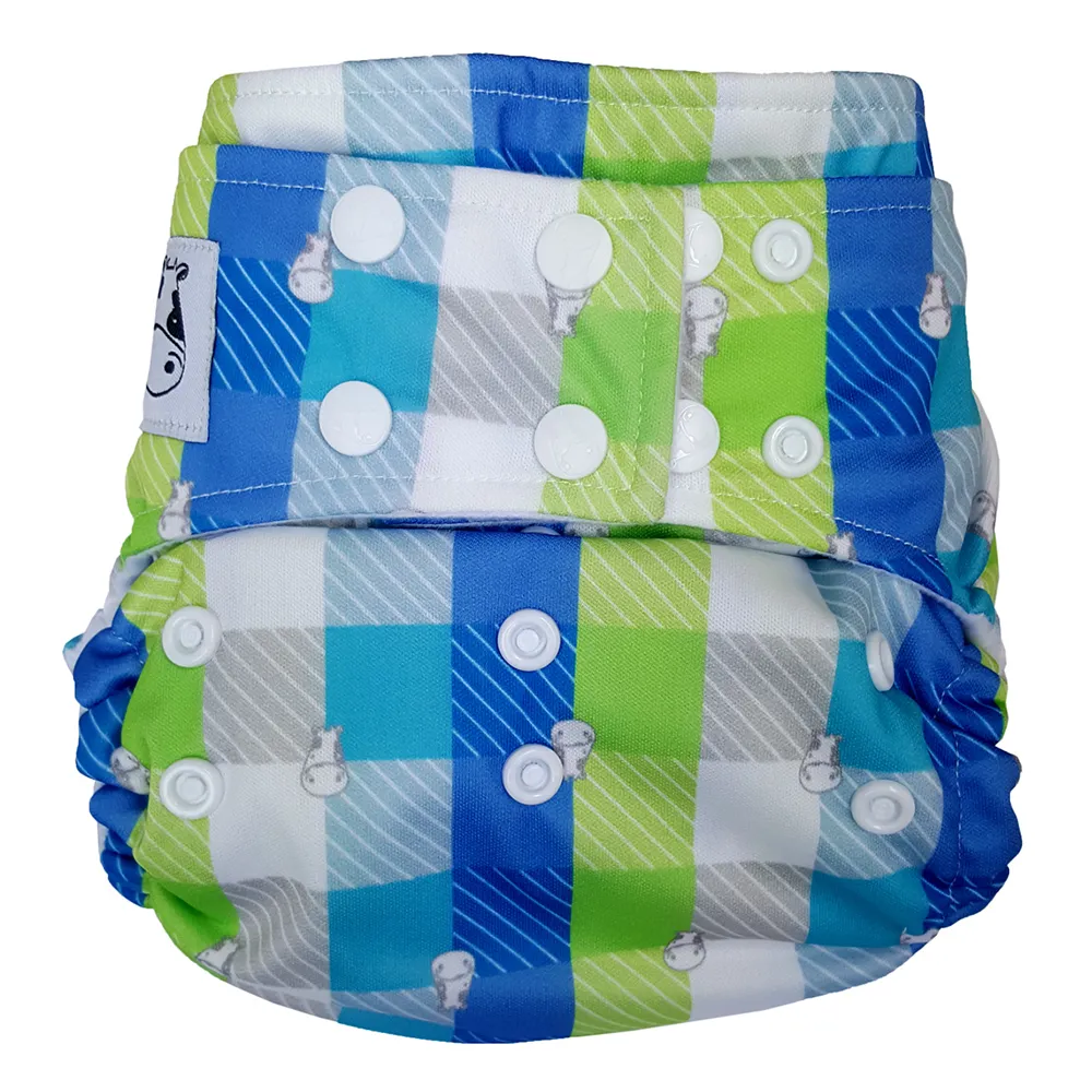 Moo Moo Kow One Size Pocket Diapers Snap - Checker