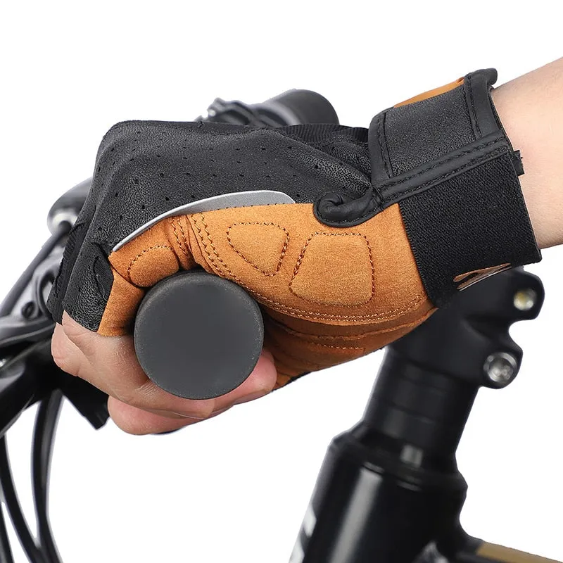 MTB Cycling Fingerless Gloves Shockproof Breathable Road Bike Gloves Half Finger Men Women Outdoor Sports Gloves