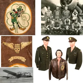 Original U.S. WWII B-17 Pilot Grouping to “The Mad Pollack” Al Petska with Painted A2 Flight Jacket with Disney Patch & Crew Written on Liner - “Contrary Mary” 602nd Bomb Squadron, 398th Bomb Group