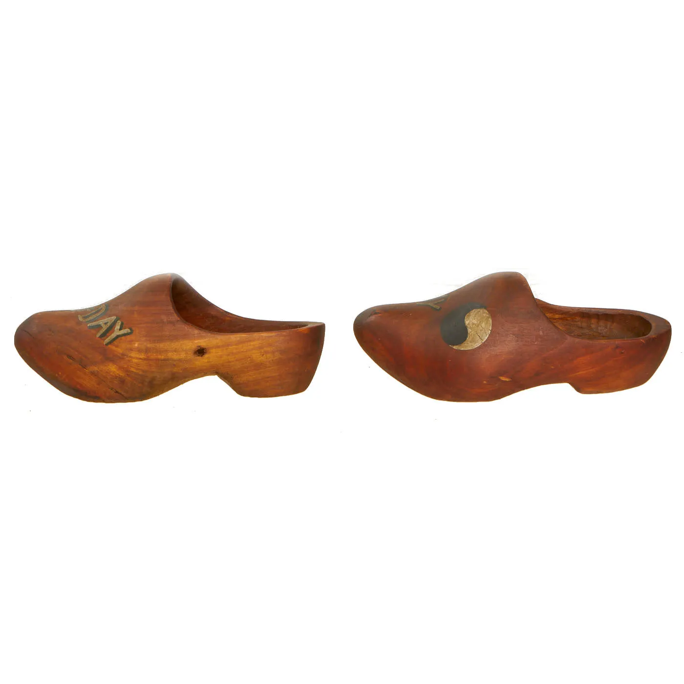 Original U.S. WWII Bring Back French Sabot Wooden Clogs 29th Infantry Division Marked “D-Day” and “V-Day”