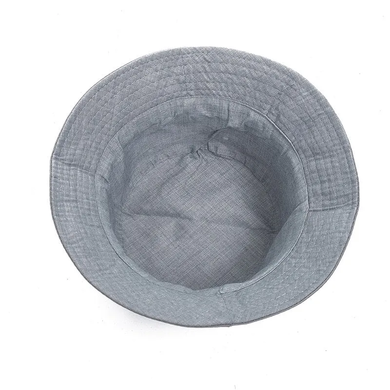 Plain Design Summer Fishing Sun Hat For Women Outdoor Bucket Cap