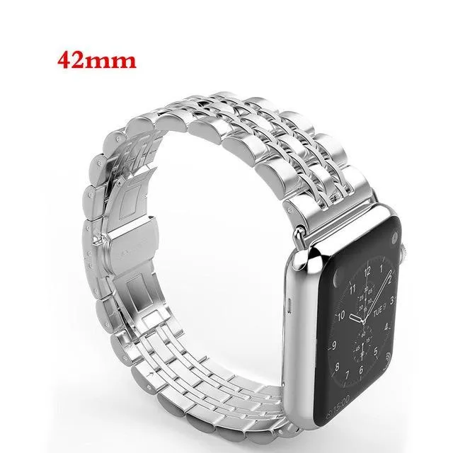 Pure Silver Luxury Two Tone Links Stainless Steel Apple Watch