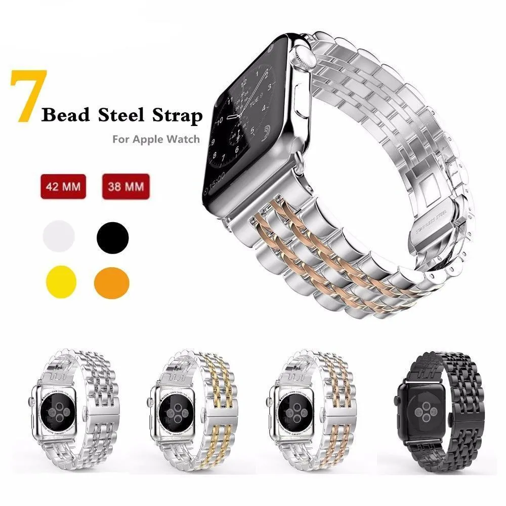 Pure Silver Luxury Two Tone Links Stainless Steel Apple Watch