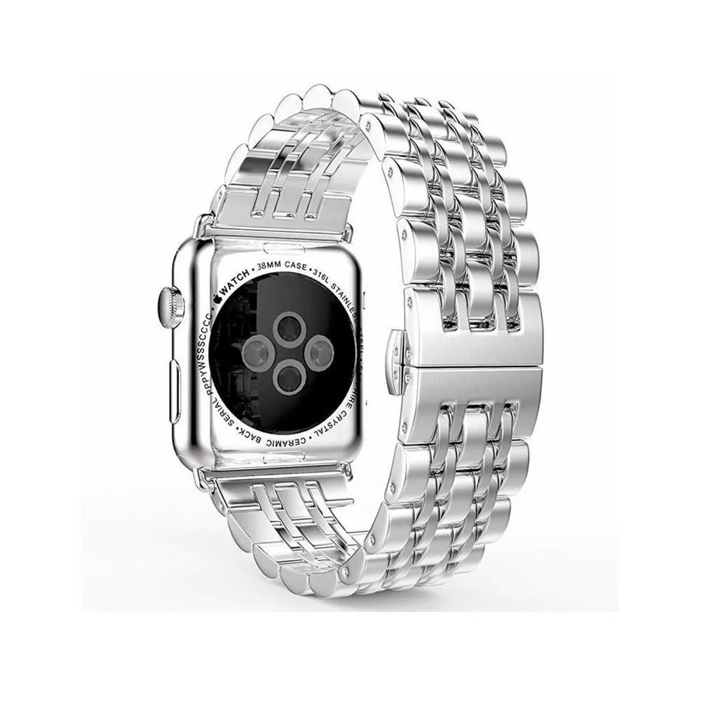 Pure Silver Luxury Two Tone Links Stainless Steel Apple Watch