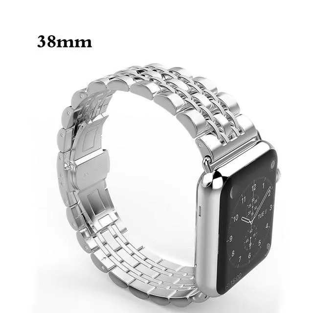 Pure Silver Luxury Two Tone Links Stainless Steel Apple Watch