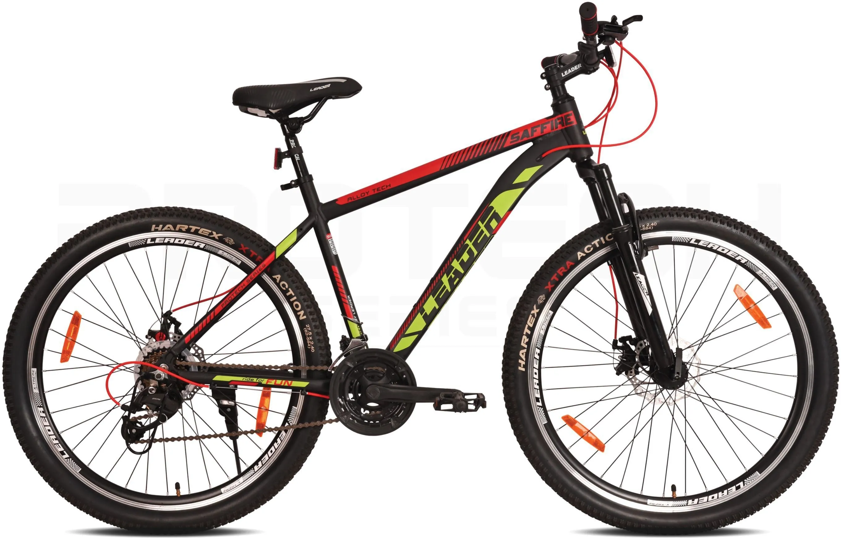 Saffire 27.5t 21-speed Alloy MTB Cycle With Dual Disc Brake And Front Suspension 27.5 T (21 Gear | Black)