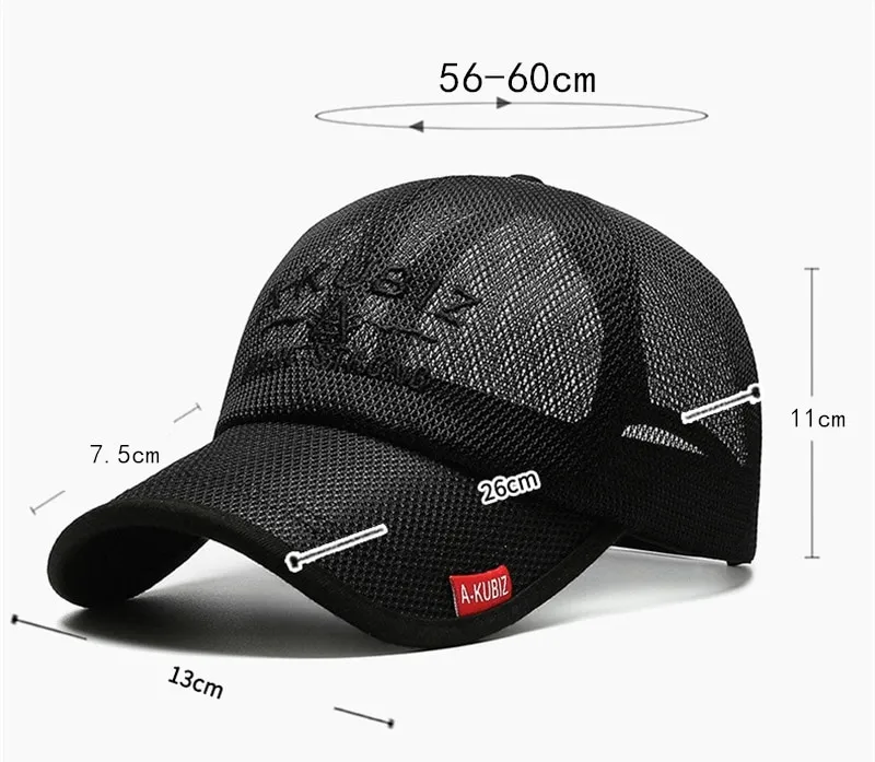 Sports Breathable Mesh Golf Snapback Hat / Quick Dry Baseball Cap - SF0824