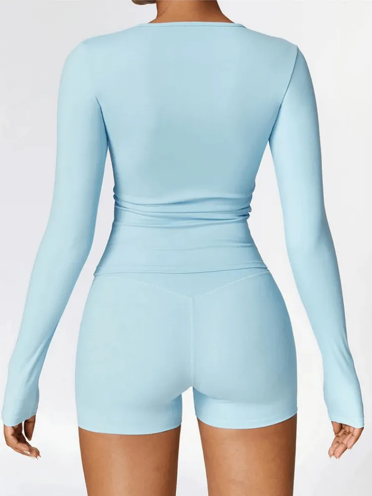 Sports Elastic Seamless Women's Long Sleeves Top - SF1797