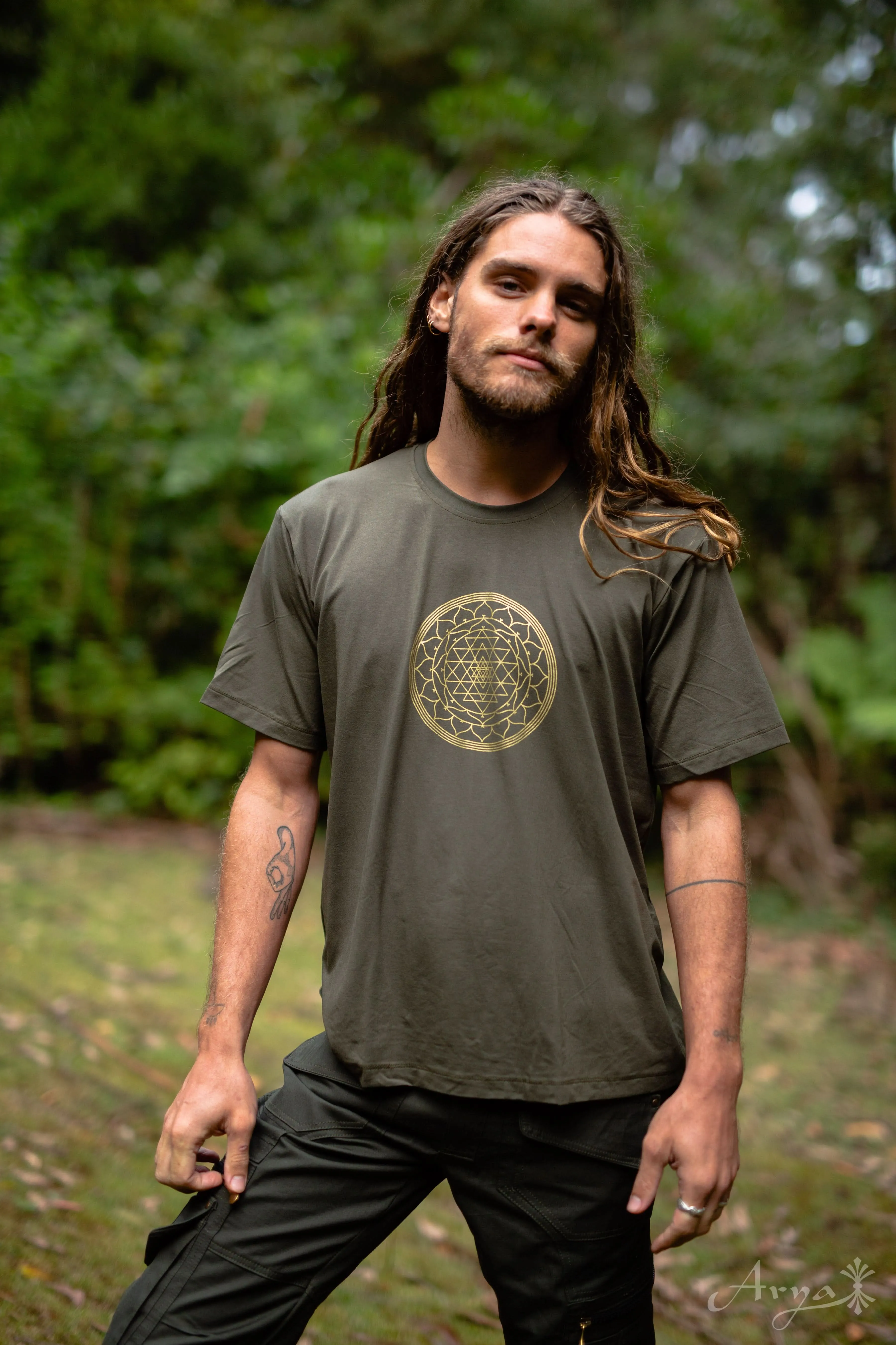 Sri Yantra Hatha T-Shirt - Green