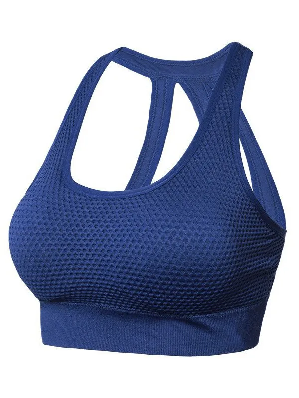 Stylish Elastic Breathable Open Back Push Up Sports Bra - SF0997