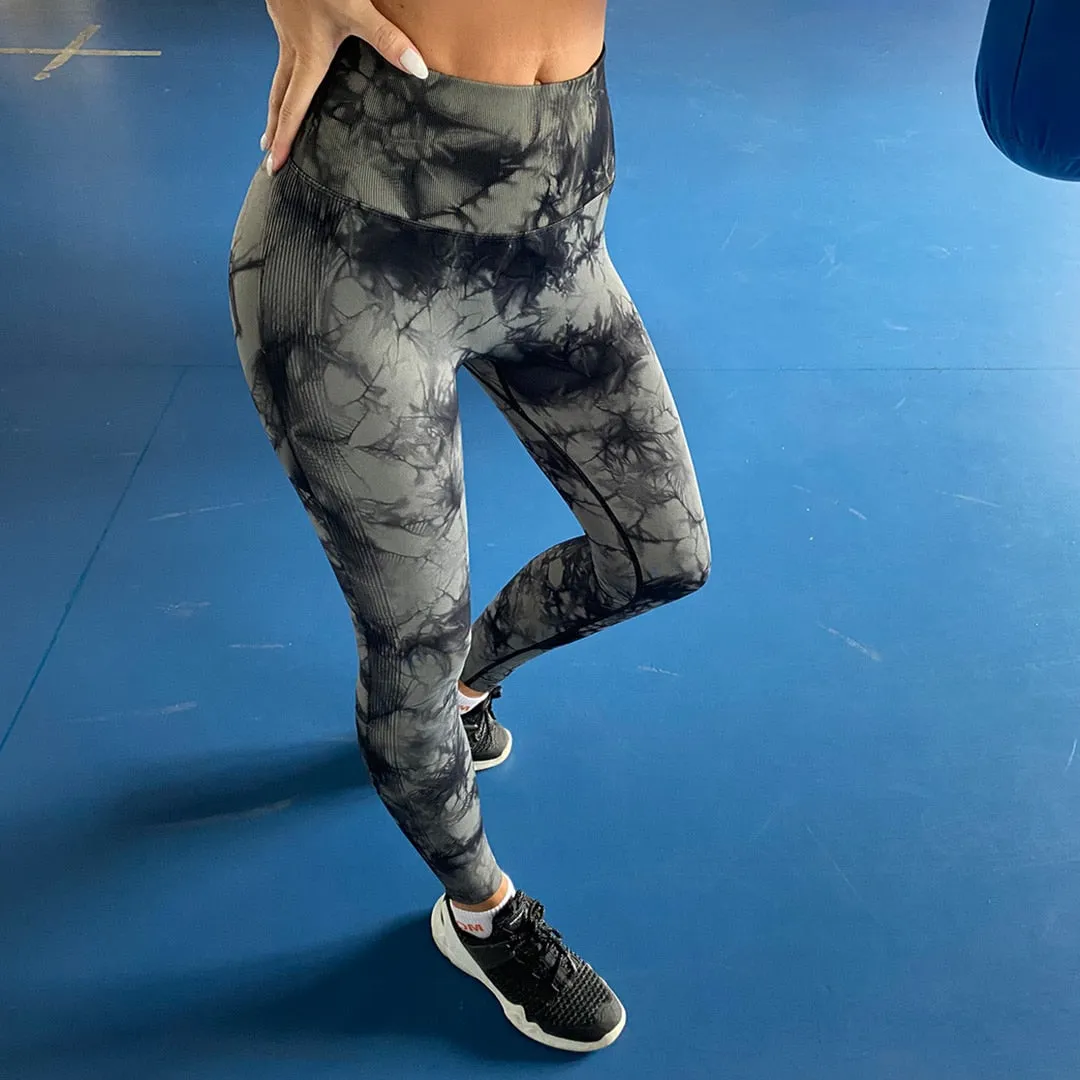 Tie Dye Seamless Yoga Leggings Women Sports Pants High Waist Fitness Yoga Pant Running GYM Seamless Leggings Joggers Female A031