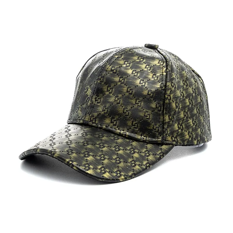 Unisex Leather Cap Vintage Baseball Cap Men Women Adjustable Casual Outdoor Streetwear Sports Hat