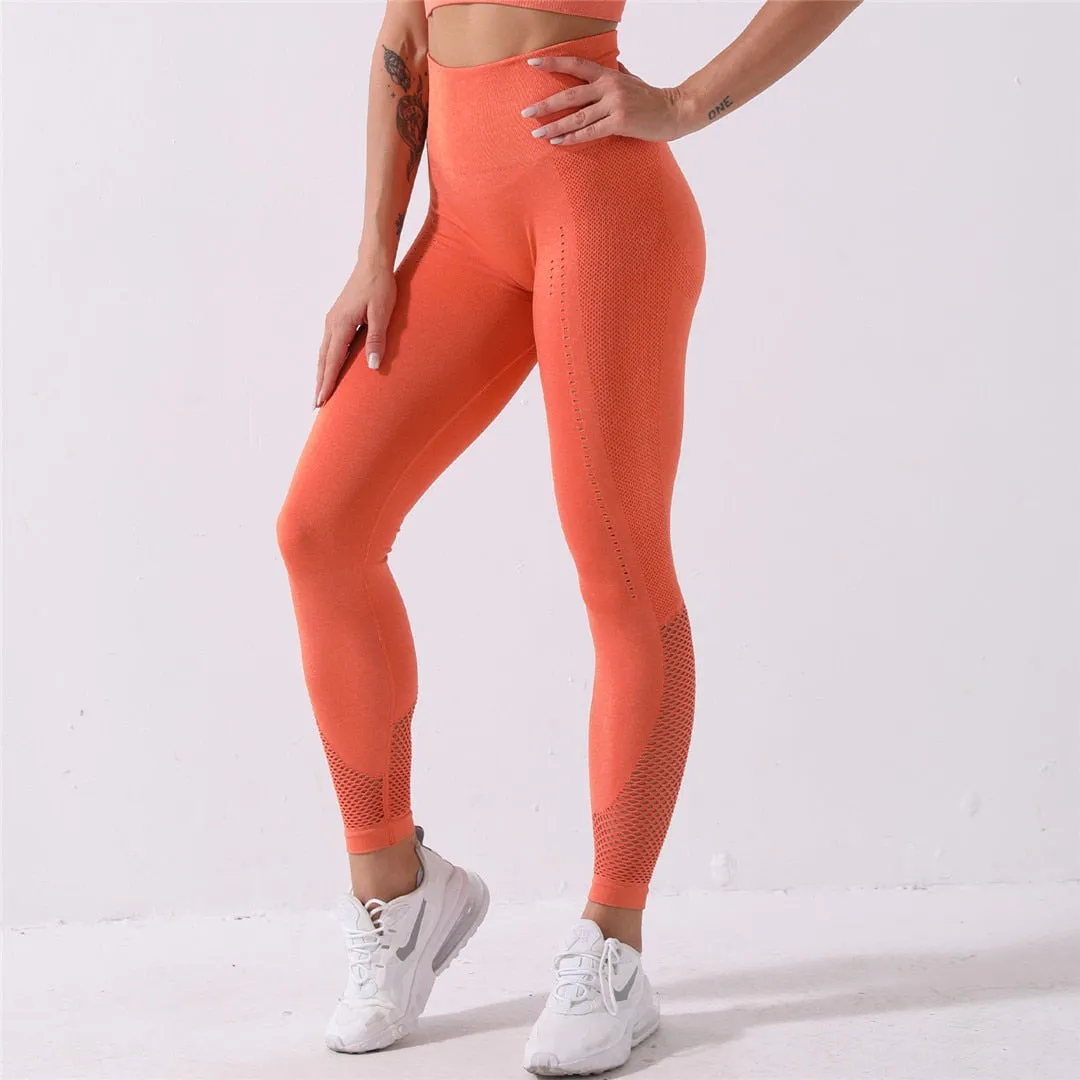 Women High Waist Sports Leggins Seamless Fitness Leggings Gym Fitness Booty Leggings Running Yoga Pants Butt Leggings Lady A020P