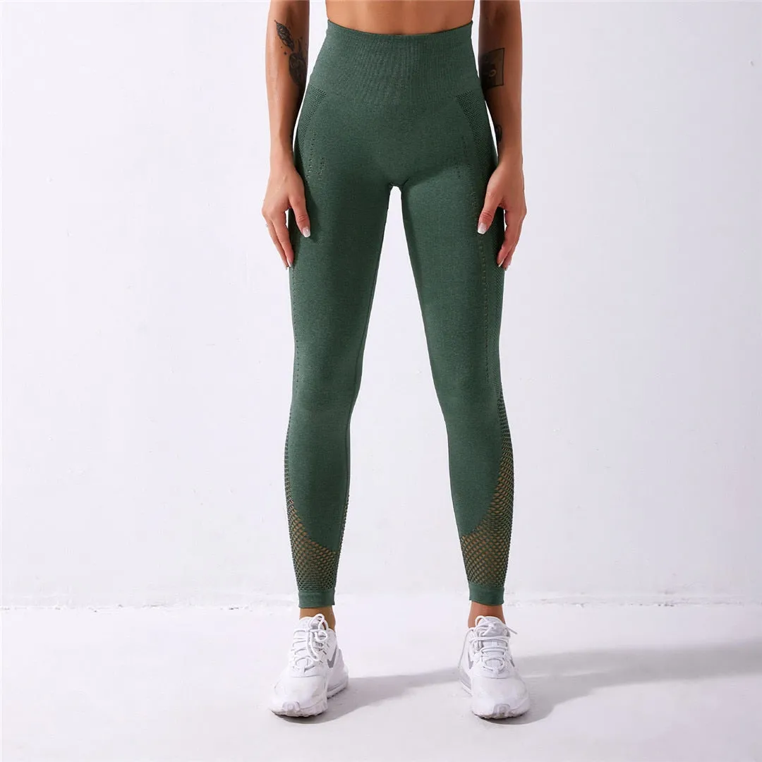 Women High Waist Sports Leggins Seamless Fitness Leggings Gym Fitness Booty Leggings Running Yoga Pants Butt Leggings Lady A020P