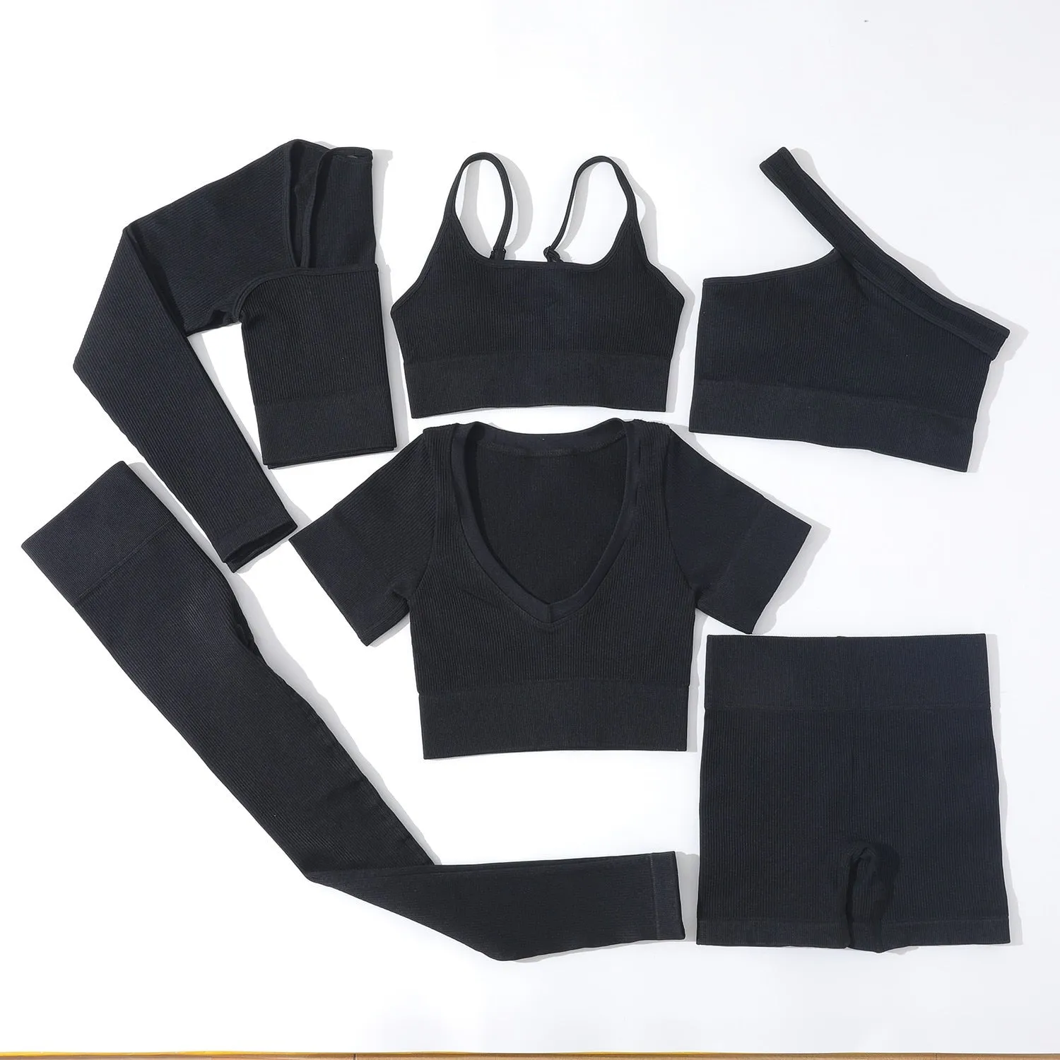 Women Seamless Yoga Set Crop Top Sports Bra Leggings Gym Suits Fitness Outfit Workout 2 Piece Sets Active Wear Tracksuit Clothes v1