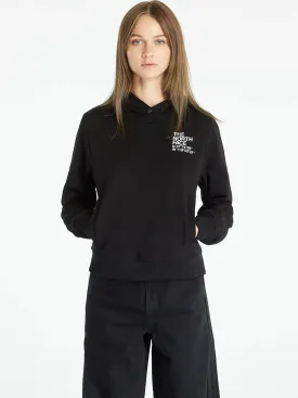 Women's Brand Logo Printed Sports Hoodie,Black